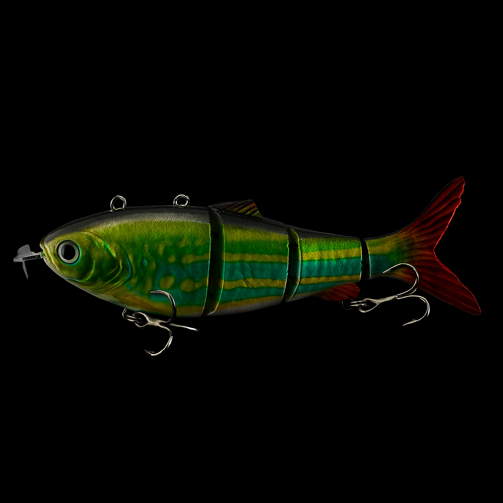 USB Rechargeable Robotic Fishing Lure - 130mm 4-Segment Swimbait with Lifelike Movement