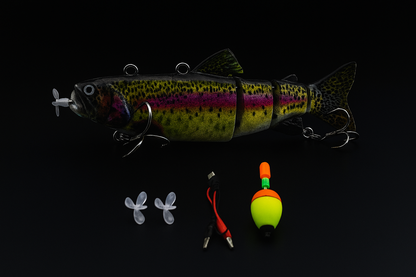 USB Rechargeable Robotic Fishing Lure - 130mm 4-Segment Swimbait with Lifelike Movement