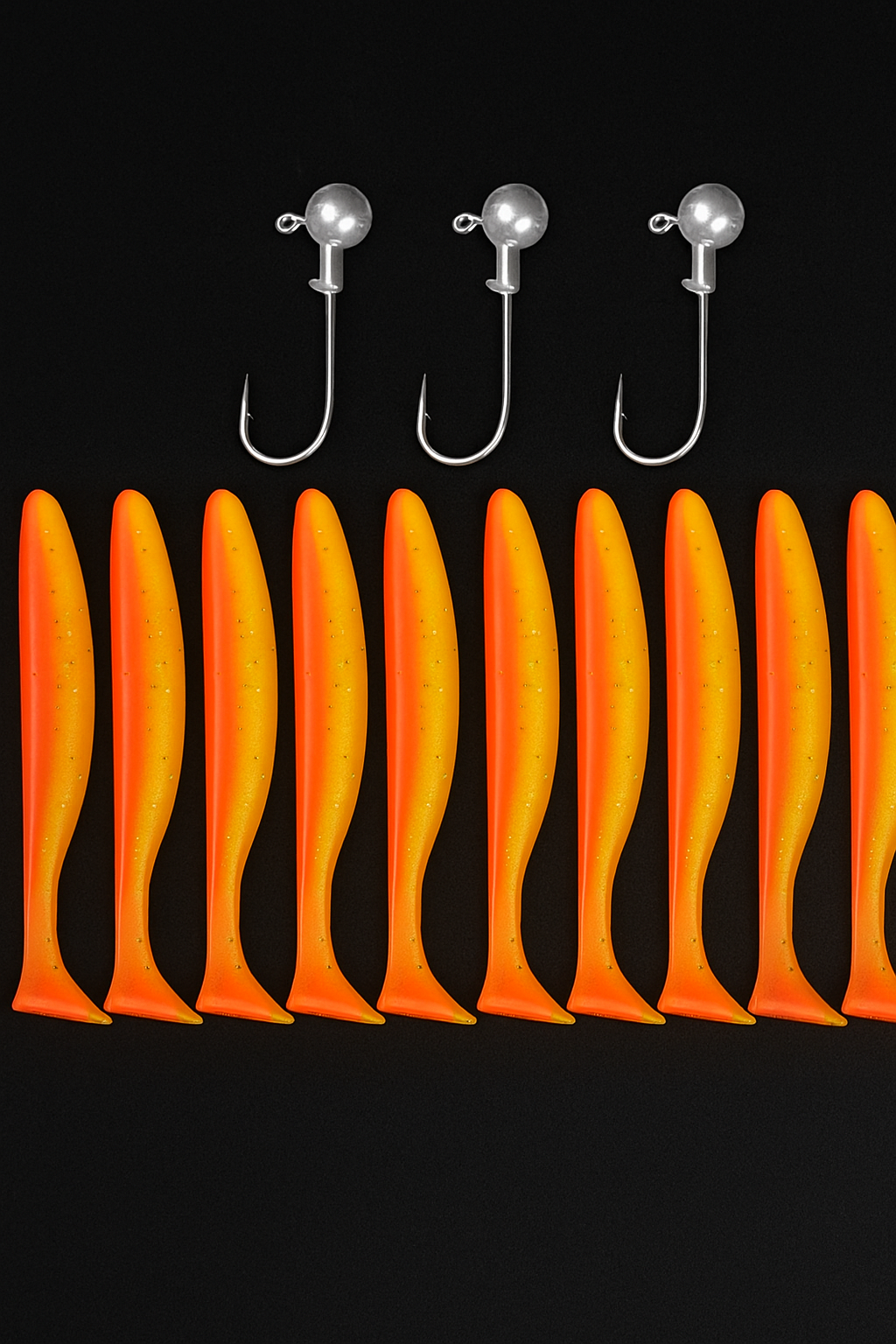 Soft Lure kit - 10 Lures + 3 jig Heads