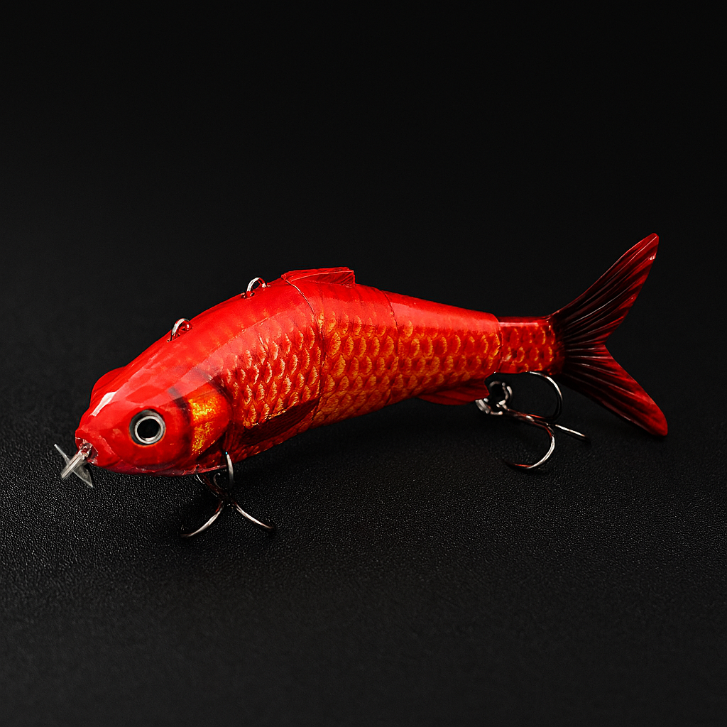 USB Rechargeable Robotic Fishing Lure - 130mm 4-Segment Swimbait with Lifelike Movement